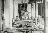 Weaving on Handlooms, c. 1913 Handloom weaving 1913.JPG