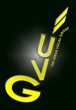 Logo Urban Vocal Group, černé pozadí s bílým flare.jpg