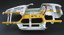 The X-bone frame (yellow) used in the construction of the S2000 chassis Honda S2000 high X-bone frame.jpg