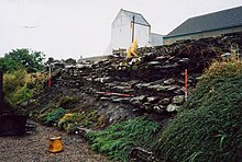 Brotchie's Steading facing north-east showing the depth of stratigraphy MHD01 Brotchies steading.jpg