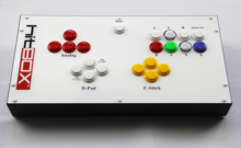 A prototype of the Smash Box controller prior to the Kickstarter and production, as of March 2017 SmashBox controller 2017.png
