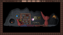 The decorations and pastimes within the Shade's home cause the timer to advance faster. TheLongingVideoGame ShadeHome.png