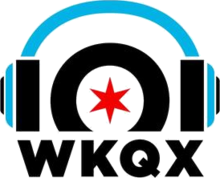 Logo used after WKQX reverted to alternative rock, based on the Flag of Chicago. As the "Q101" name and intellectual property were used at the time by an unrelated webcaster, the station branded under their call letters. 101 WKQX logo.png