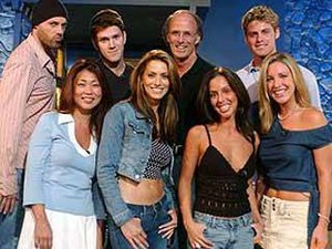 Partial cast of the fourth season of Big Brother.
Top: Scott, David, Jack and Nathan
Bottom: Jun, Erika, Dana and Alison
Not Pictured: Amanda, Jee, Justin, Robert and Michelle Bigbrother4uscast.jpg