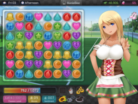 HuniePop gameplay, showing a date with Jessie Maye in a tennis court. HuniePop Gameplay.png