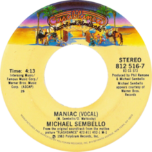 Maniac by Michael Sembello US vinyl vocal side 7-inch.png