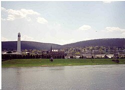 A view of Corning from the banks of the Chemung River