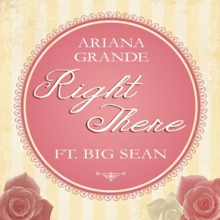 A single cover with a pink circle with a fancy frame, in the center of the circle the name of the single is written in italic letters, above it the name 