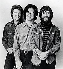 CCR in 1972, after Tom Fogerty's departure; John Fogerty, Stu Cook, Doug Clifford