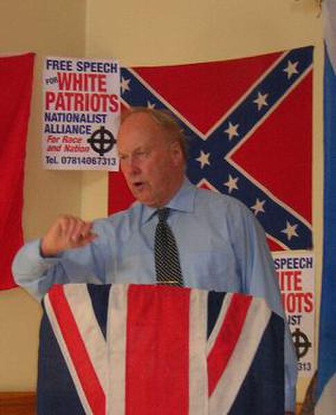 Tyndall addressing a Nationalist Alliance meeting in 2005