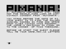 ZX81 intro screen Pimania screenshot (ZX81).png