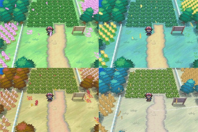Pokémon Black and White, released in 2010 for the Nintendo DS, introduced a real-time seasonal cycle to the series, in addition to featuring the day-n