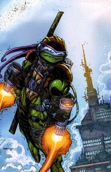Textless Planet Awesome exclusive cover variant of Teenage Mutant Ninja Turtles #98. Art by series co-creator Kevin Eastman