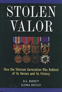 <span class="mw-page-title-main">Stolen Valor</span> Book by B. G. Burkett, a Vietnam veteran