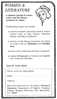 <i>Women & Literature</i> American feminist scholarly journal