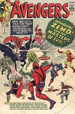 The original Masters of Evil on the cover of The Avengers #6 (Aug. 1964) Art by Jack Kirby and Chic Stone.