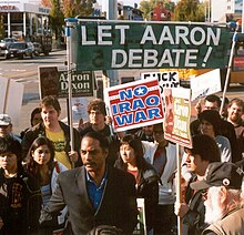 Aaron Dixon and supporters protesting exclusion from KING-5 debates Dixondebateprotest2small.jpg