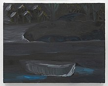 Ficre Ghebreyesus, Boat at Night, about 2002–2007, oil on canvas, 11 x 14 inches