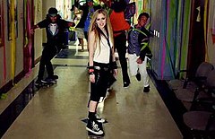 Lavigne referred the Let Go era while skateboarding wearing a tie. Here's to Never Growing Up video.jpg