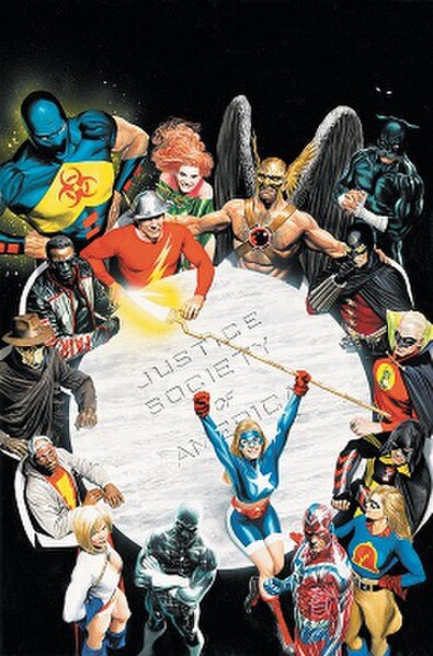 Cover of Justice Society of America vol. 3 #1 (February 2007) by Alex Ross.