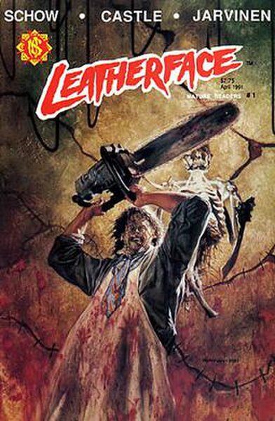 The cover to Leatherface #1, the first in a series of comics based on the film series