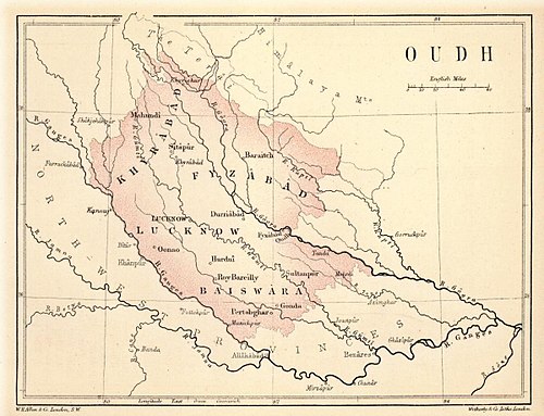 Map of Oudh state in 1856