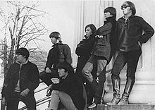 The Humans pictured in 1966, from left to right (standing): Marty Busch, Dick Doolan, Bill Kuhns, Danny Long, Gar Trusselle; seated: Jack Dumrese