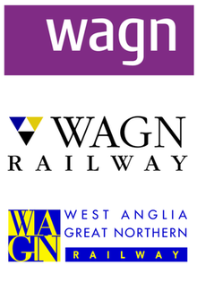 Corporate logos used by WAGN Wagn railway company uk.png