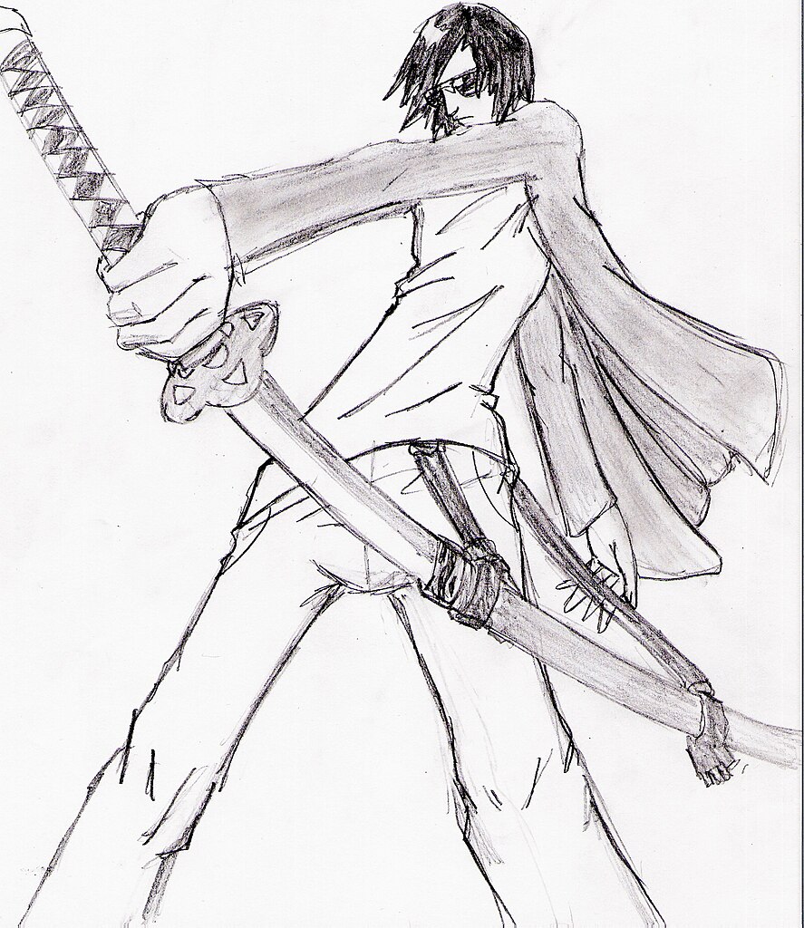 Lexica - Anime, manga style, high volume messy hairstyle, masculine body,  superhero pose, unshirted, holding a lightning sword in hand, war vibes  wa...