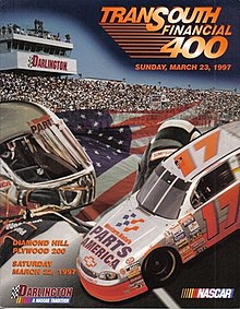 The 1997 TranSouth Financial 400 program cover, featuring Darrell Waltrip.