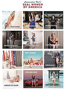 The images used in the calendar, as arranged in an online promotional montage Conservative Dad Real Women of America calendar photos.jpeg