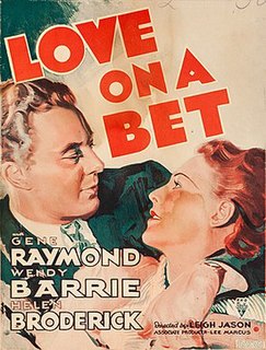 <i>Love on a Bet</i> 1936 film directed by Leigh Jason
