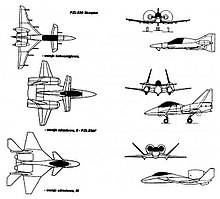PZL-230 concepts; top to bottom, PZL-230, PZL-230F, PZL-230D PZL 230 Skorpion Variants.jpg