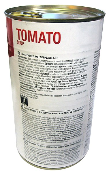 File:Tomato soup in a can ingredient list.jpg