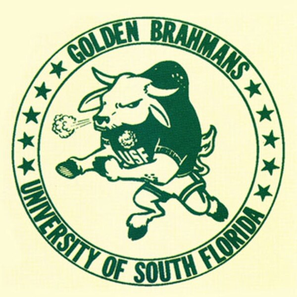 The original logo of the USF Golden Brahmans, used until 1981
