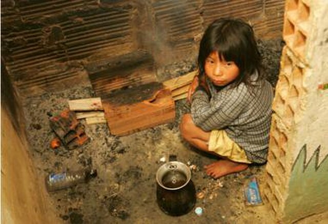 Displaced Embera-Catios Indian girl in Cazuca near Bogota, Colombia. Paramilitary violence is responsible for most of the displacement in the country'