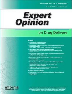 <i>Expert Opinion on Drug Delivery</i> peer-reviewed scientific journal