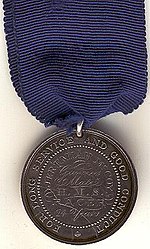 Cracked die medal to JEREMIAH McCOY, Gunners Mate, H.M.S. RACER, 24 Years Naval Long Service and Good Conduct Medal (1830) McCoy.jpg