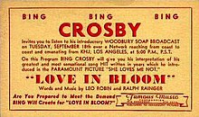 Bing Crosby ko'ngil ochadi - Bloom.jpg-da sevgi