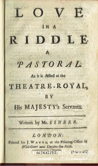 <i>Love in a Riddle</i> 1729 play