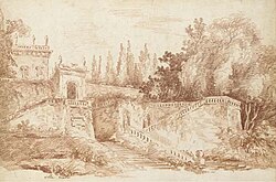 View of the gardens of the Villa Mattei, print by Jean-Claude Richard from a painting by Hubert Robert, 1761 RobertMattei.jpg