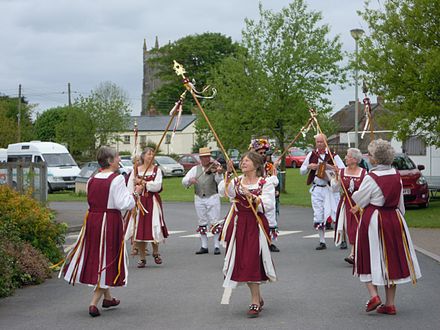 Somerset Morris perform a new stave dance "Round House" Somerset Morris dance Round House.jpg