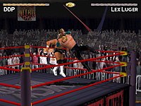 Diamond Dallas Page performs his finisher the "Diamond Cutter" on Lex Luger. WCW-Nitro.jpg