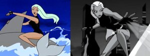 Mareena as she appears in Batman Beyond (left) and Justice League Unlimited (right). AquagirlJLU.jpeg