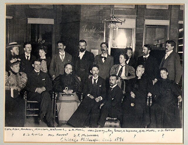 The "Chicago Club" including Mead, Dewey, Angell, and Moore. Pragmatism is sometimes called American pragmatism because so many of its proponents were