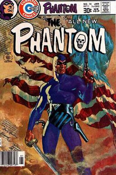 Don Newton's cover to The Phantom #74 (Jan. 1977) featuring the Phantom of 1776.