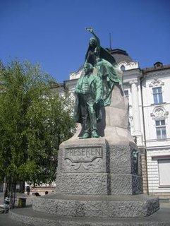 Prešeren Monument (Ljubljana) sculpture by Max Fabiani