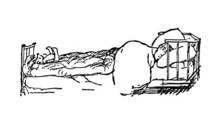 E.H. Shephard's drawing to follow the poem. Vespers, footer drawing by E.H. Shephard for book by A.A. Milne.png
