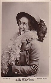 Horace Mills as the Dame in Jack and the Beanstalk (1911) Horace Mills Dame 1911.jpg