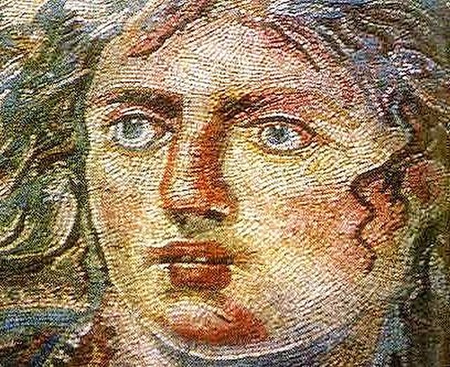 Mosaic (detail) of Tethys, from Philipopolis (modern Shahba, Syria), fourth-century AD, Shahba Museum.